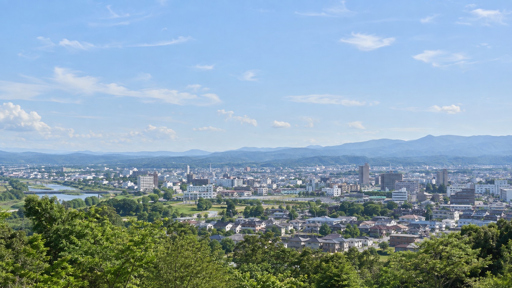 郡山市街地を望む風景