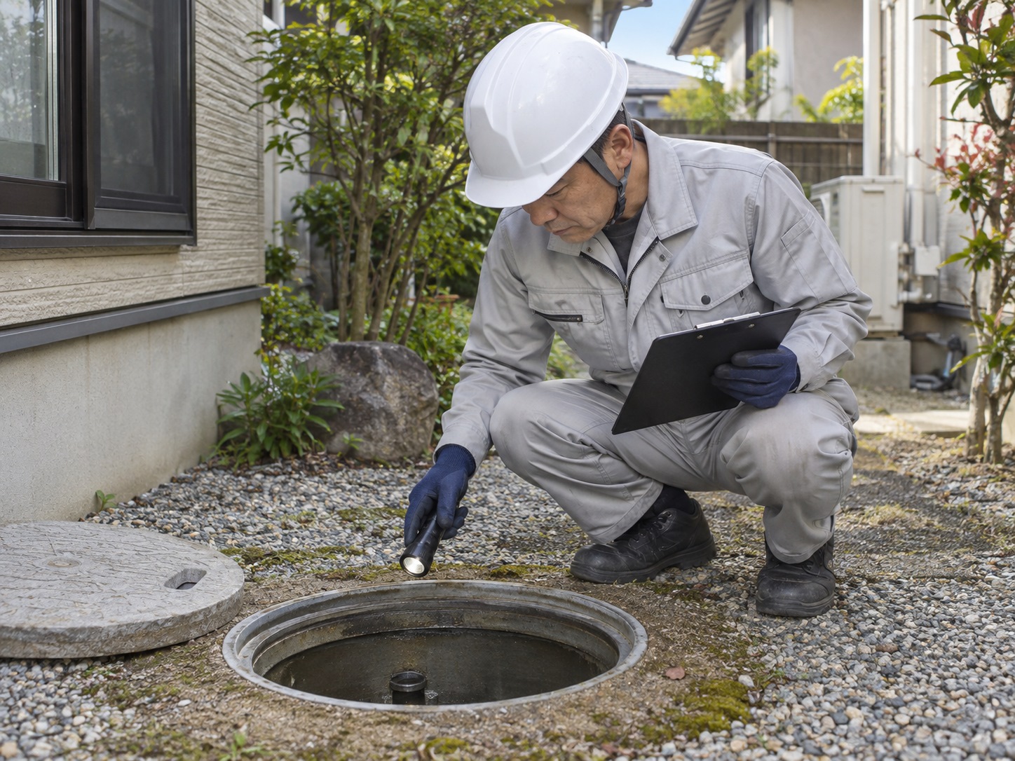 設備を確認する技術者
